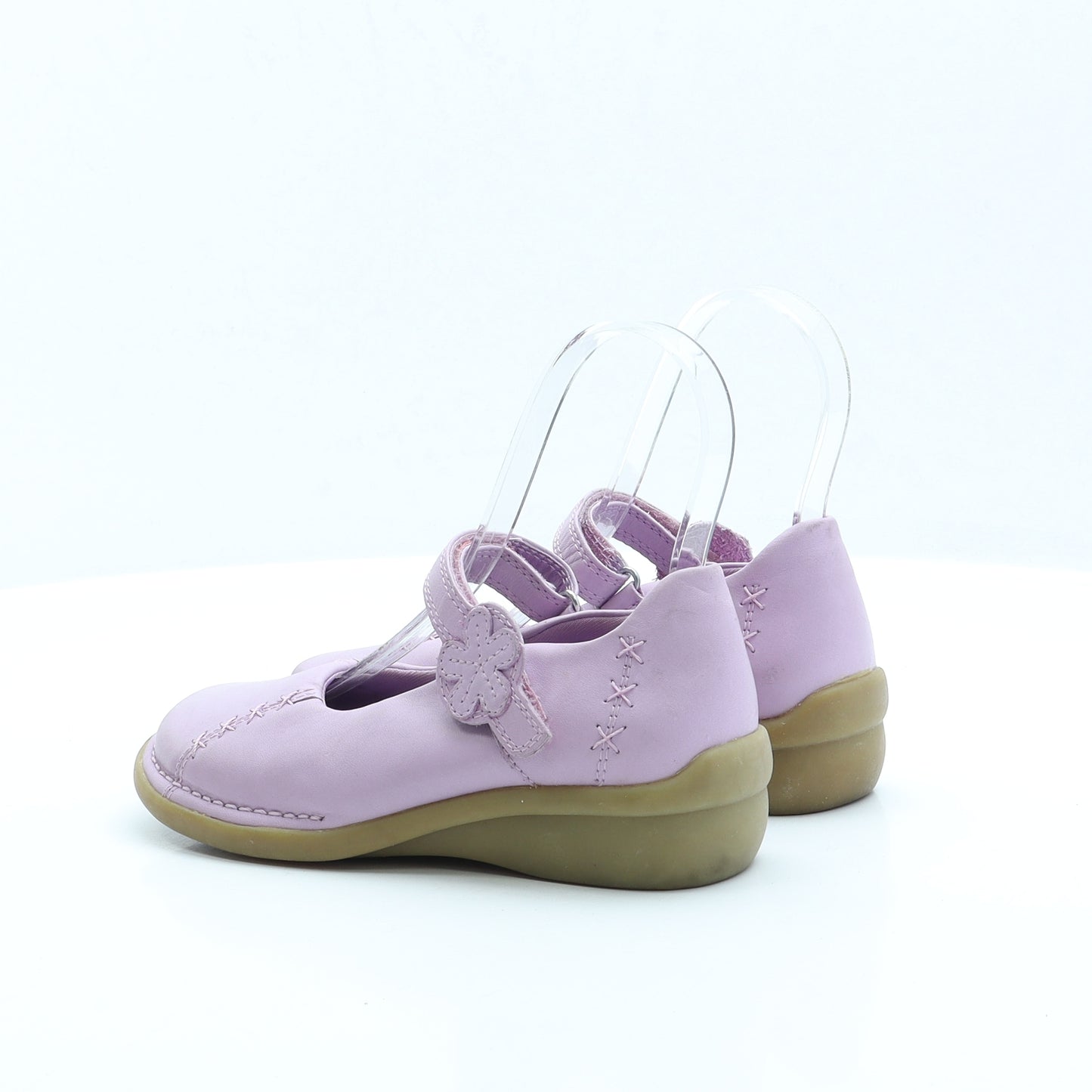 Clarks Girls Purple Polyester Mary Jane Flat UK 13