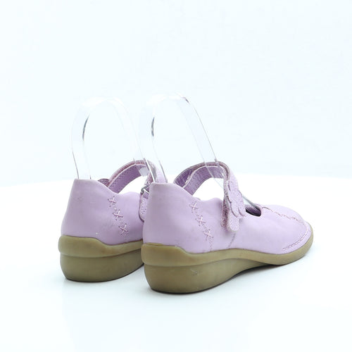 Clarks Girls Purple Polyester Mary Jane Flat UK 13