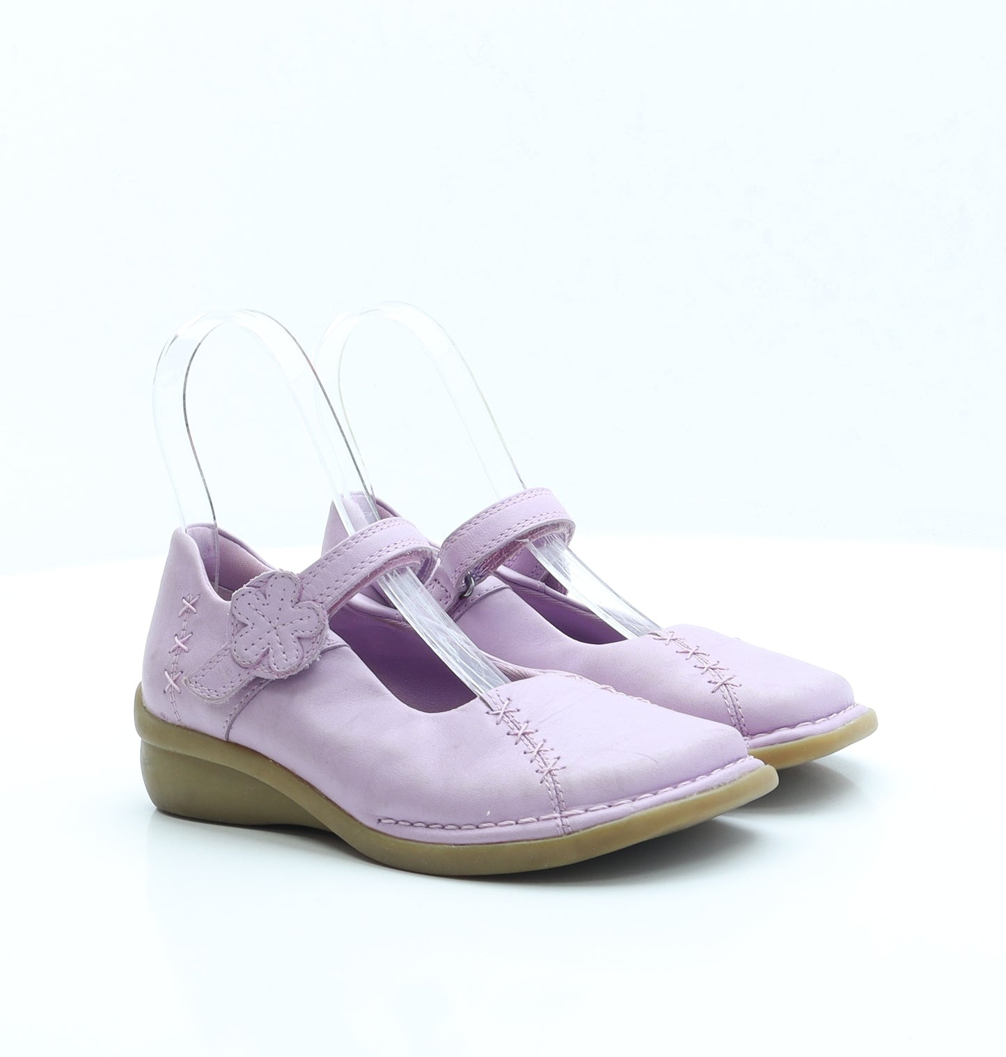Clarks Girls Purple Polyester Mary Jane Flat UK 13
