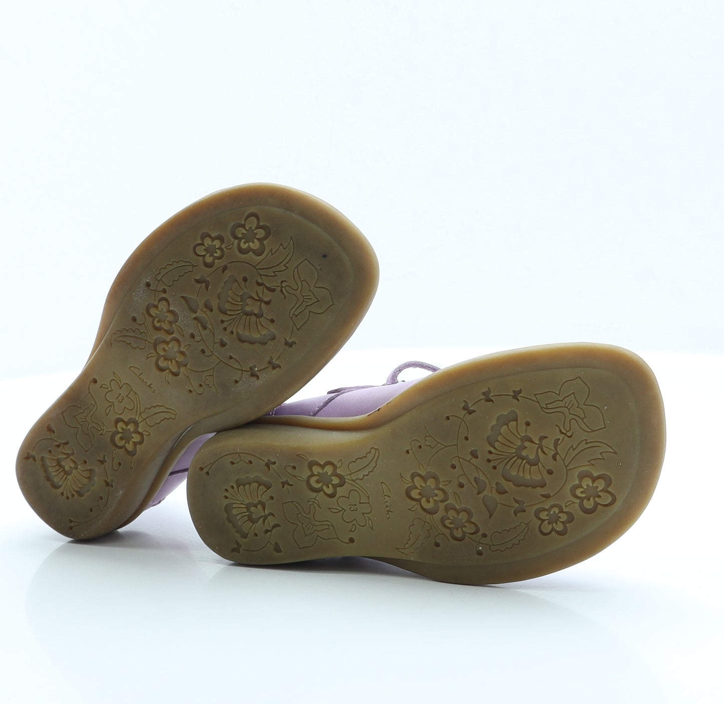 Clarks Girls Purple Polyester Mary Jane Flat UK 13