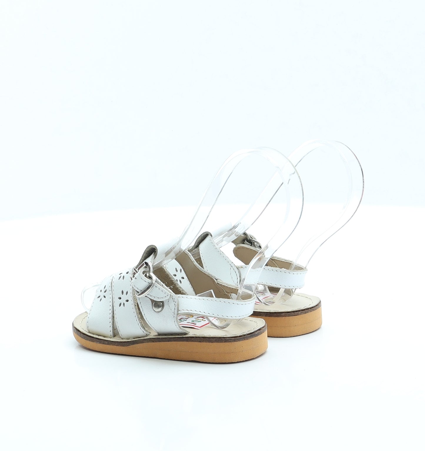 Kid Club Girls Ivory Faux Leather Strappy Sandal UK 5