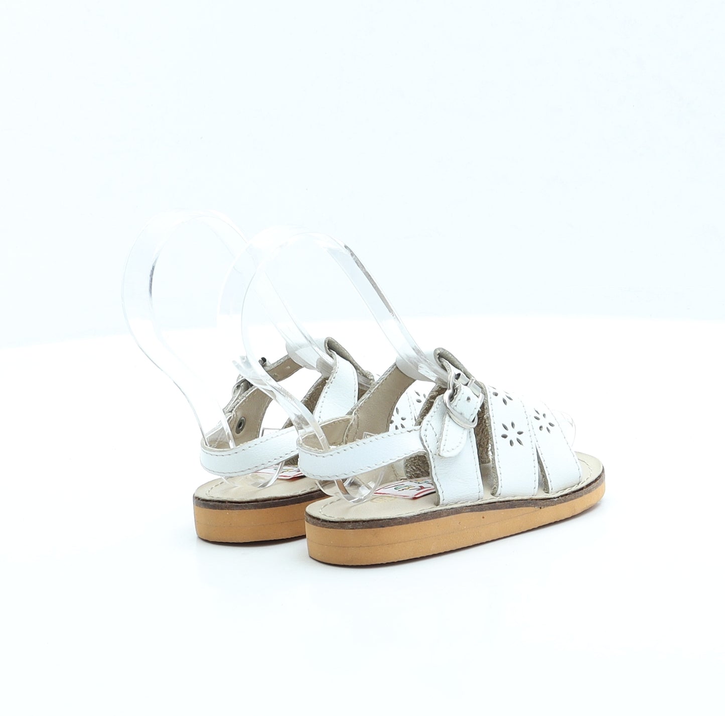 Kid Club Girls Ivory Faux Leather Strappy Sandal UK 5