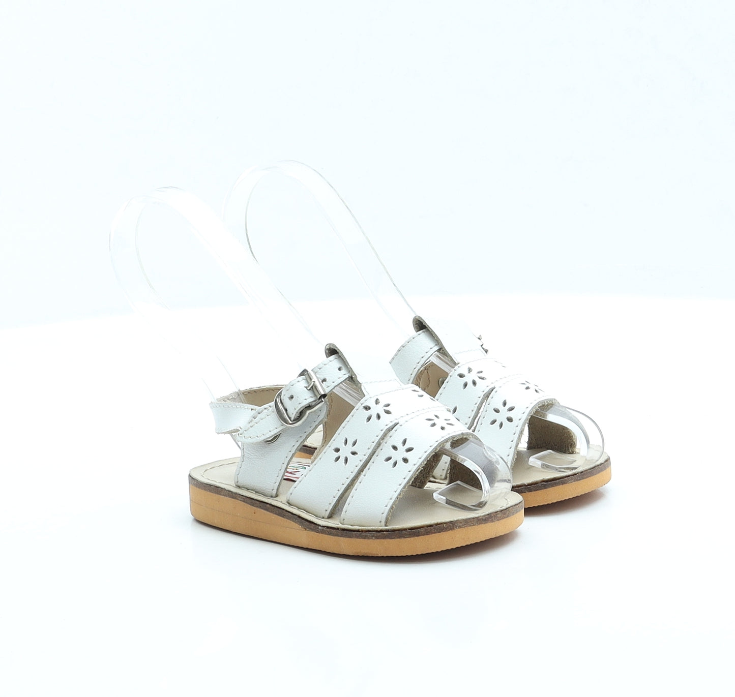 Kid Club Girls Ivory Faux Leather Strappy Sandal UK 5