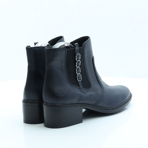 Rieker Womens Blue Faux Leather Chelsea Boot UK 7 EUR 40