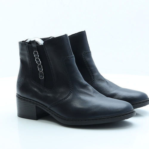 Rieker Womens Blue Faux Leather Chelsea Boot UK 7 EUR 40