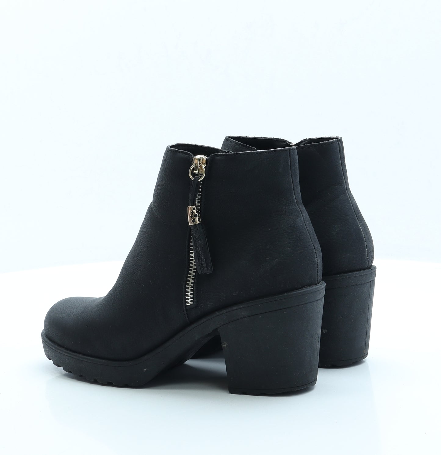 Boohoo Womens Black Faux Leather Bootie Boot UK 6 EUR 39