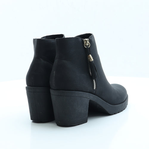 Boohoo Womens Black Faux Leather Bootie Boot UK 6 EUR 39