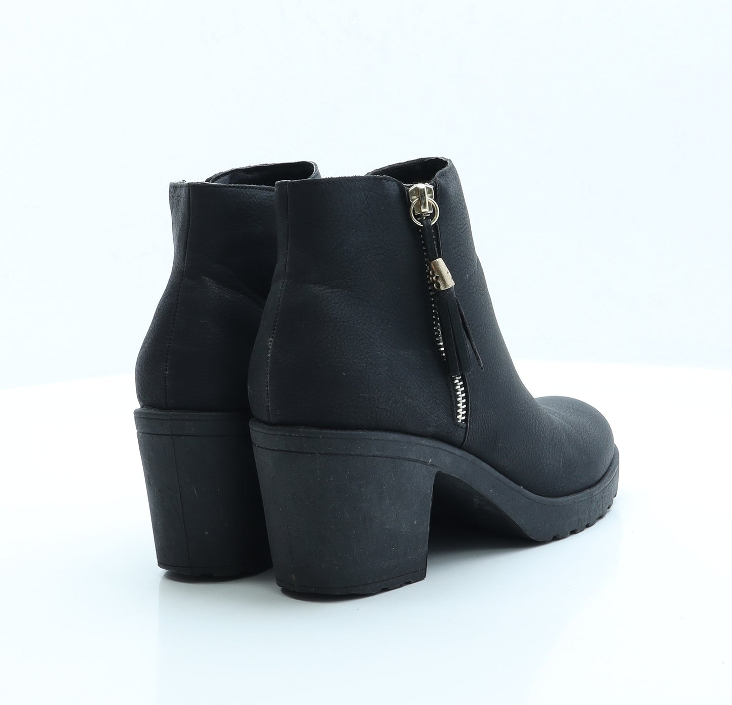 Boohoo Womens Black Faux Leather Bootie Boot UK 6 EUR 39