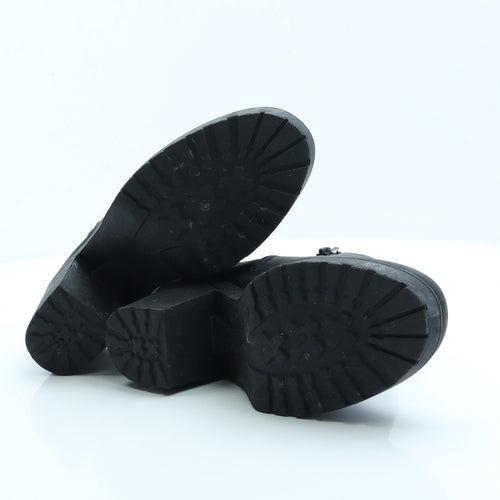 Boohoo Womens Black Faux Leather Bootie Boot UK 6 EUR 39