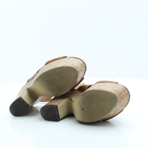 Atmosphere Womens Brown Polyester Platform Heel UK 4 EUR 37