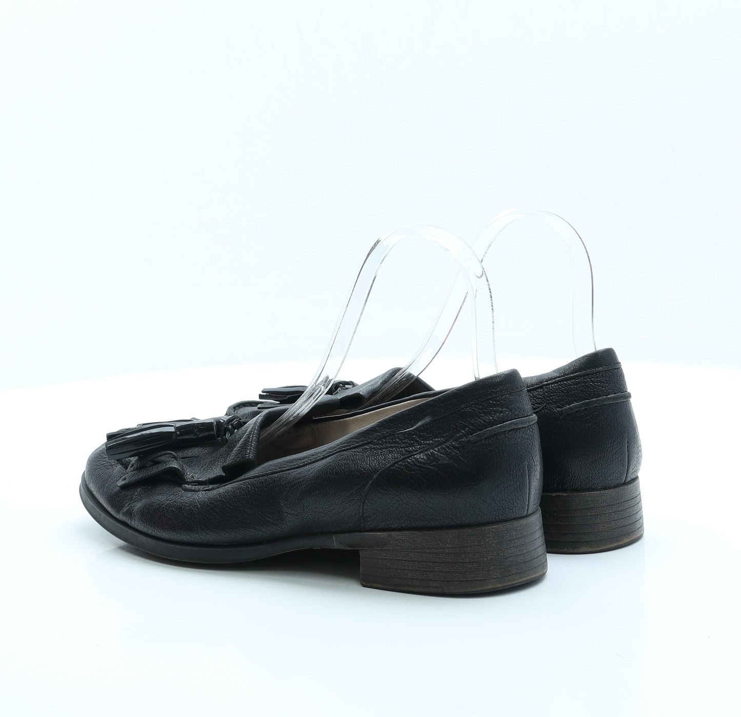 Clarks Womens Black Faux Leather Loafer Flat UK 7