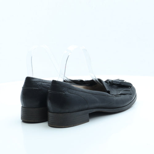 Clarks Womens Black Faux Leather Loafer Flat UK 7