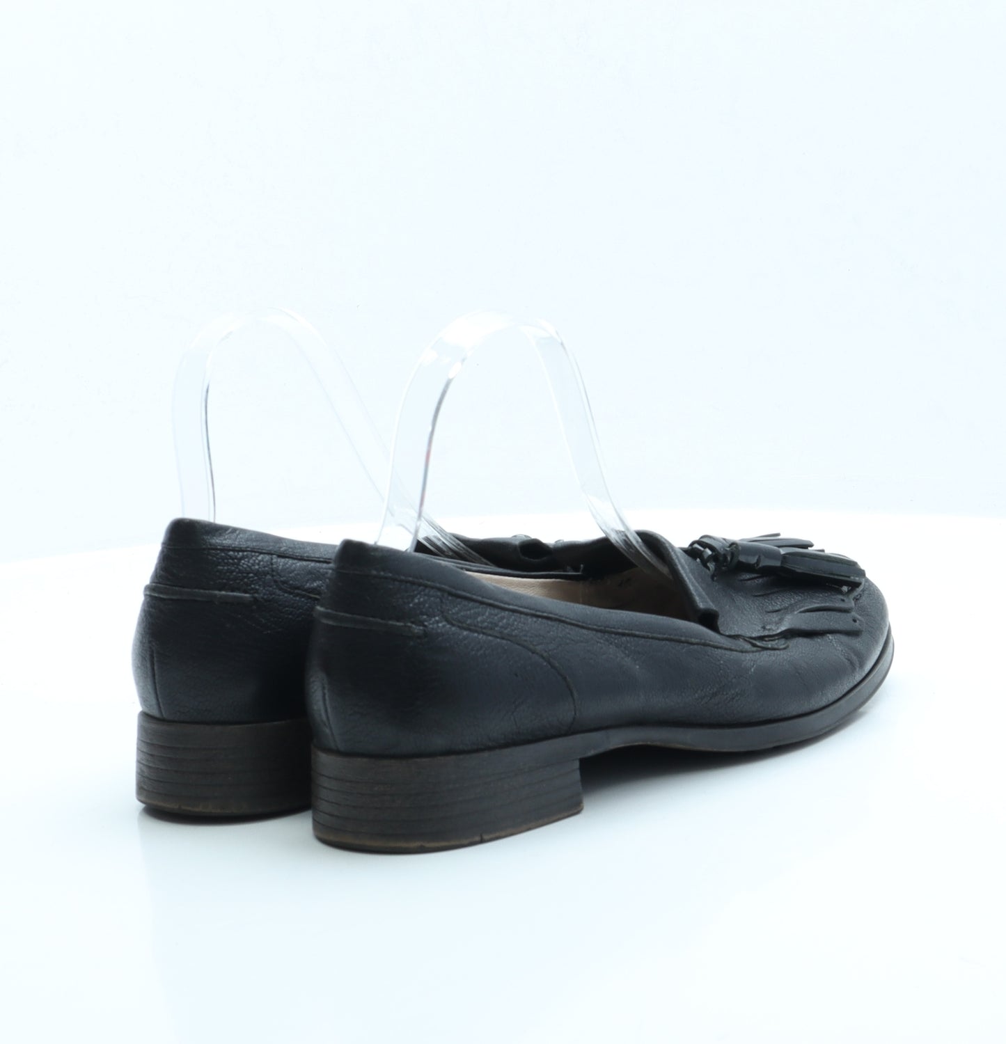 Clarks Womens Black Faux Leather Loafer Flat UK 7