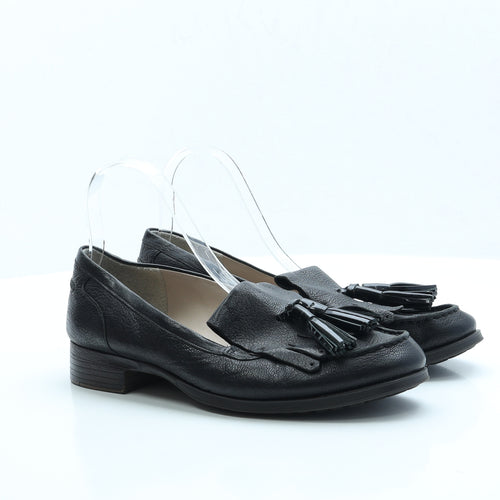 Clarks Womens Black Faux Leather Loafer Flat UK 7