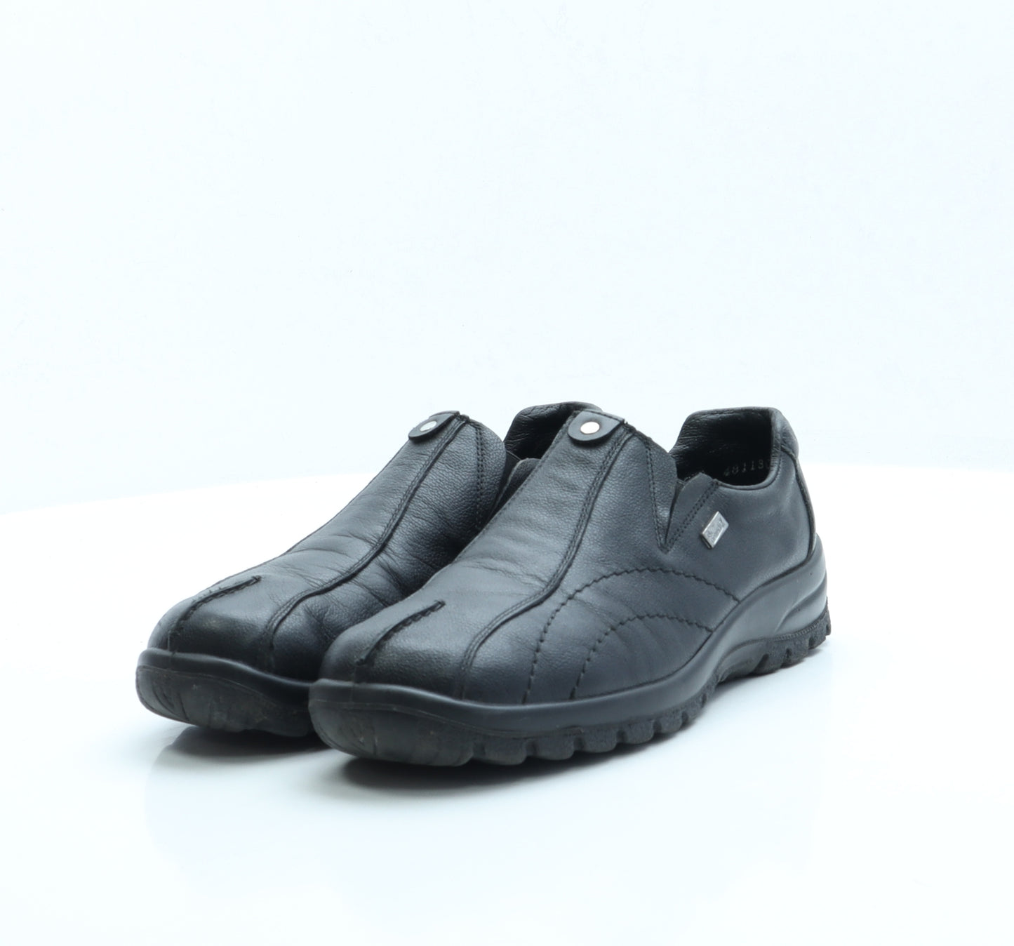 Rieker Womens Black Faux Leather Slip On Flat UK 4 EUR 37