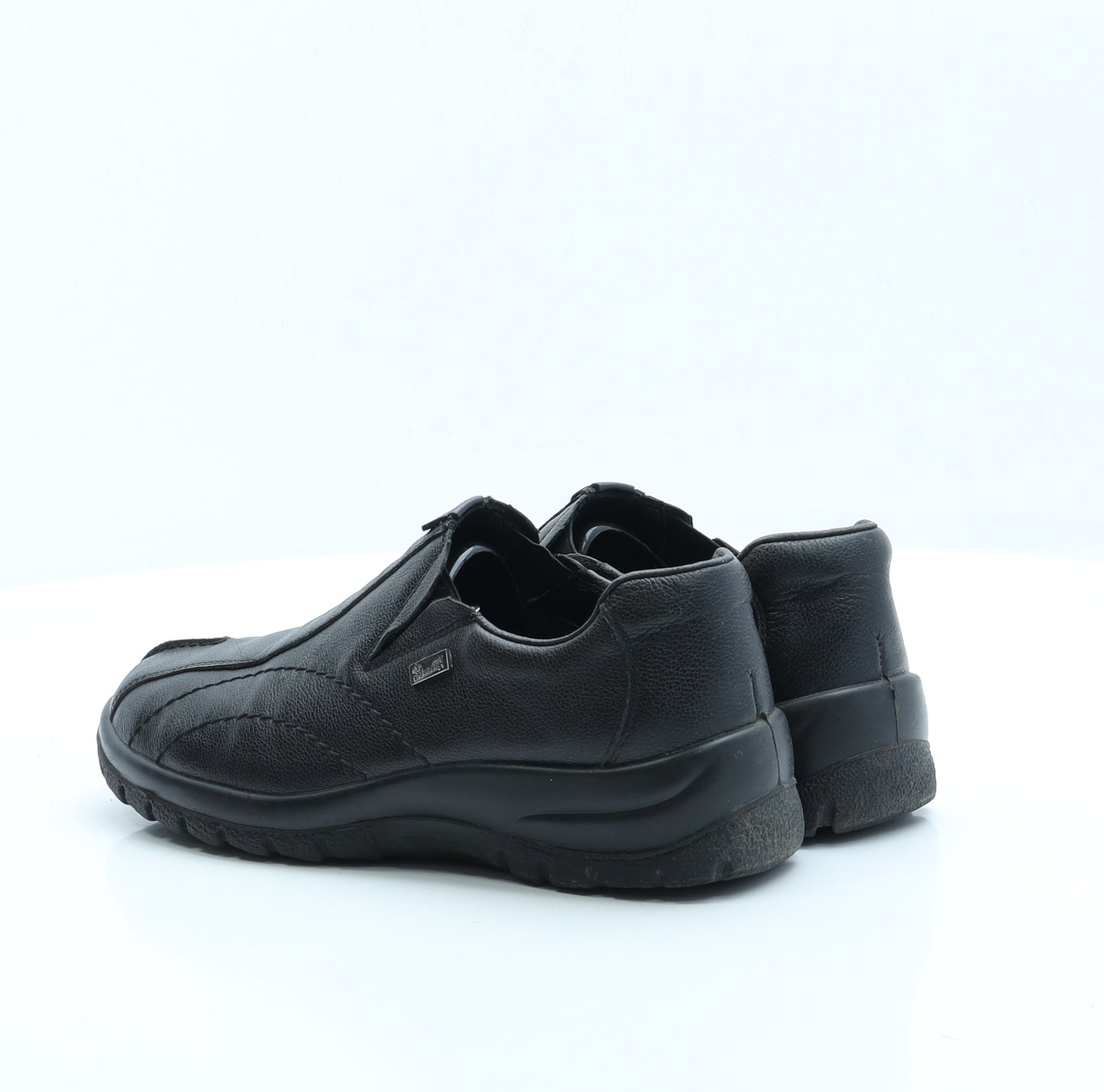 Rieker Womens Black Faux Leather Slip On Flat UK 4 EUR 37