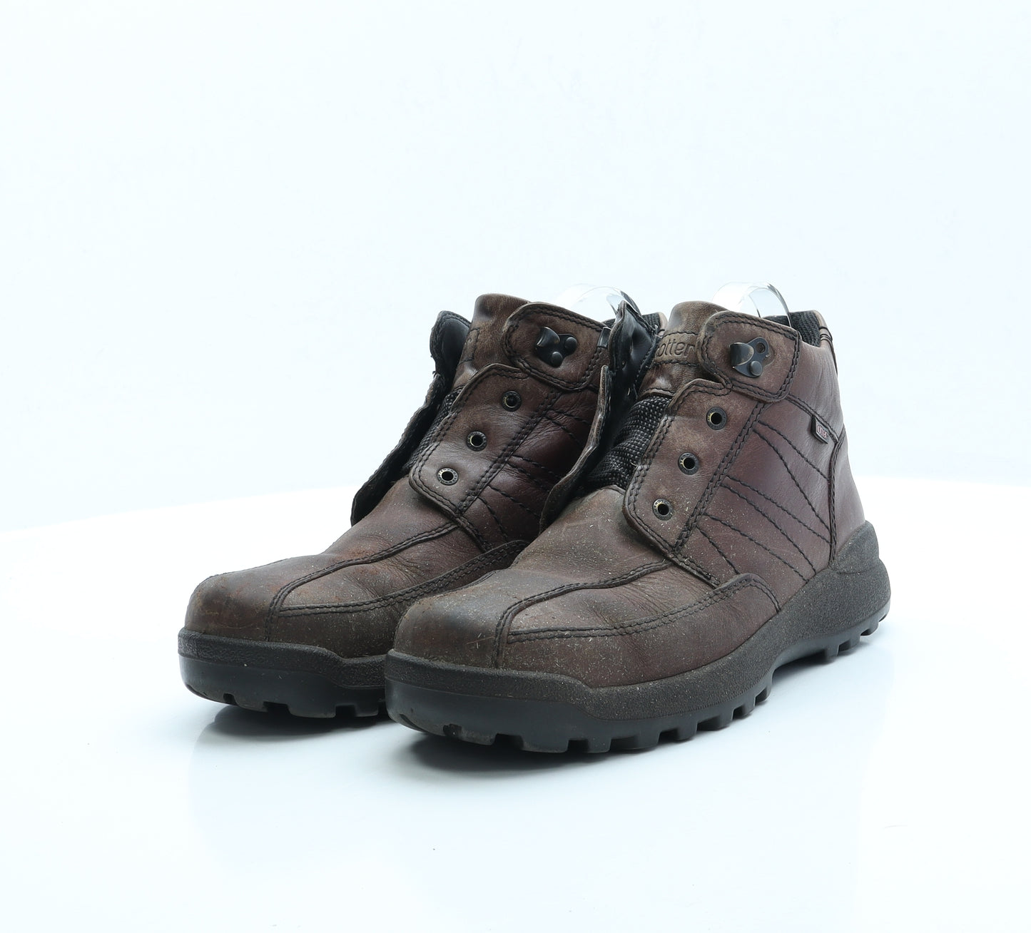 Hotter Mens Brown Faux Leather Combat Boot UK 7.5