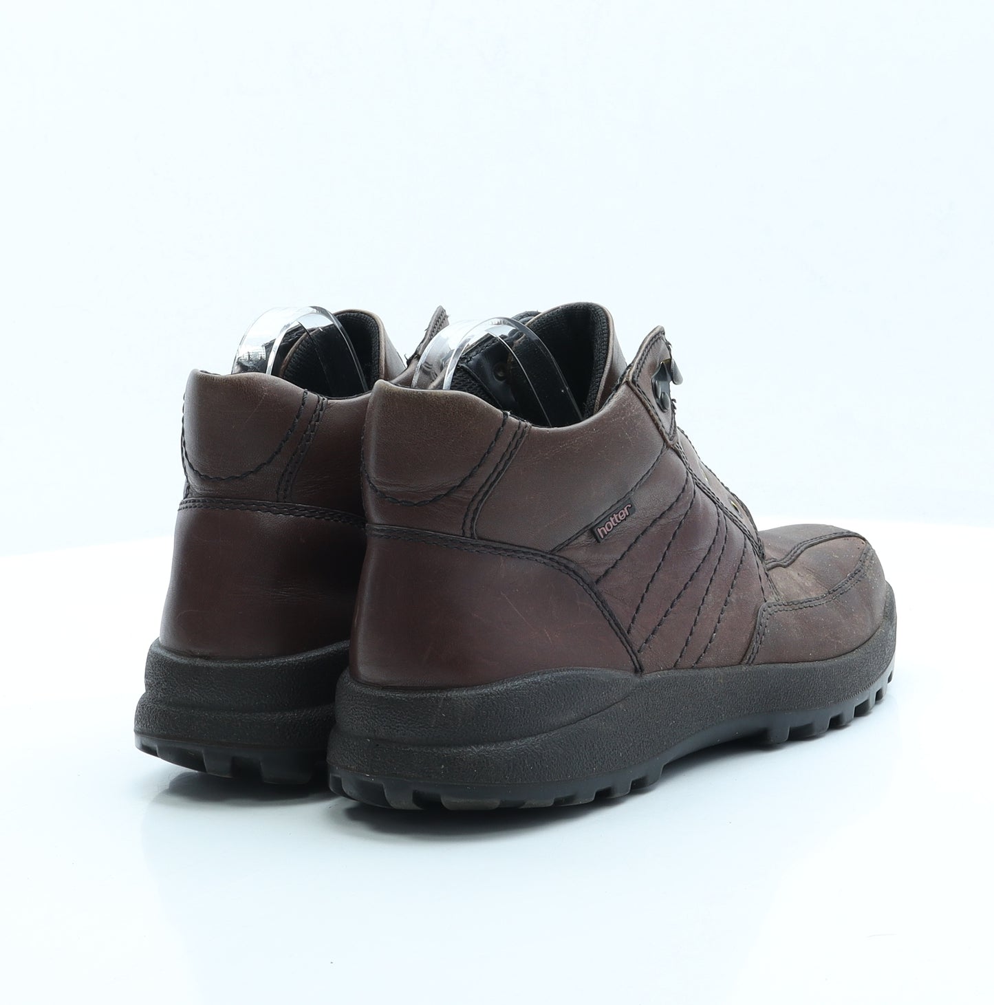 Hotter Mens Brown Faux Leather Combat Boot UK 7.5