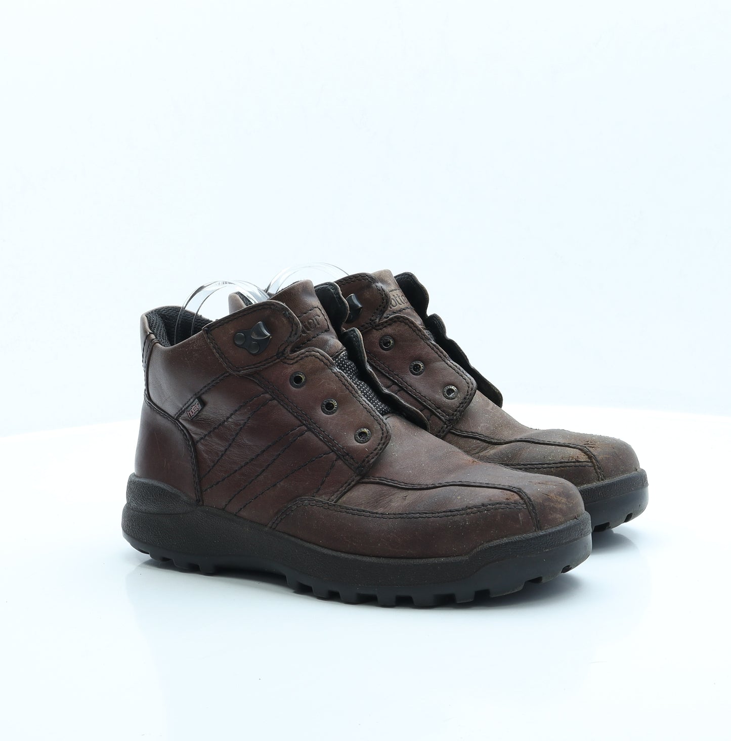 Hotter Mens Brown Faux Leather Combat Boot UK 7.5