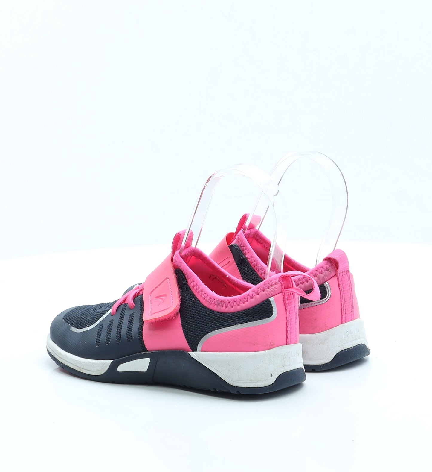 Clarks Girls Pink Fabric Trainer UK 12