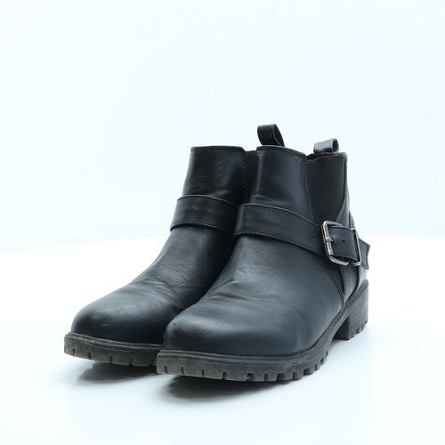Primark Womens Black Faux Leather Chelsea Boot UK 4 EUR 37