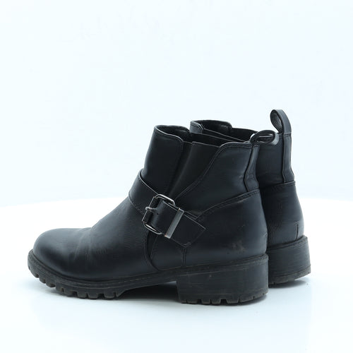 Primark Womens Black Faux Leather Chelsea Boot UK 4 EUR 37