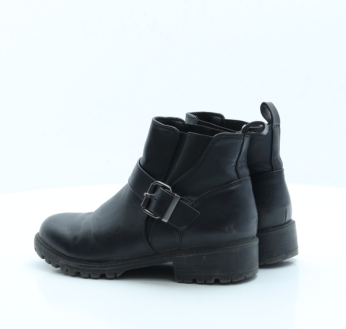 Primark Womens Black Faux Leather Chelsea Boot UK 4 EUR 37