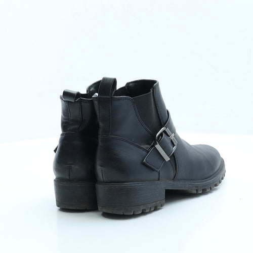 Primark Womens Black Faux Leather Chelsea Boot UK 4 EUR 37