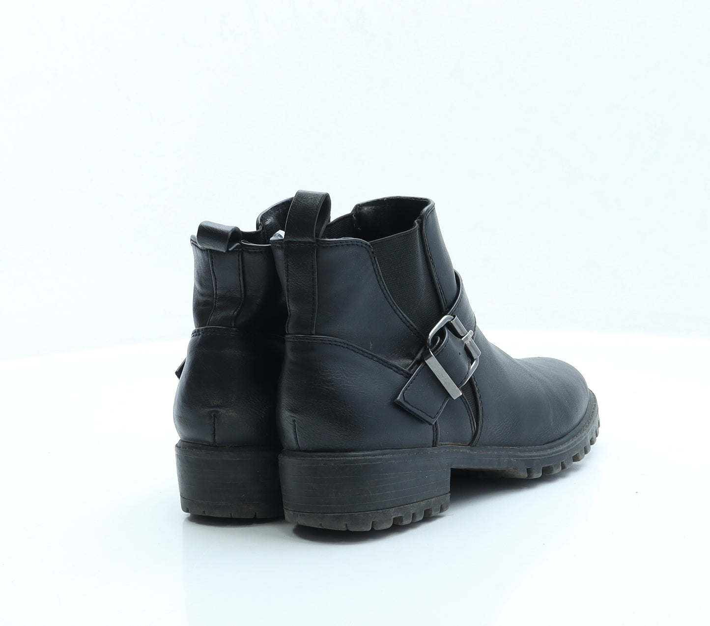 Primark Womens Black Faux Leather Chelsea Boot UK 4 EUR 37