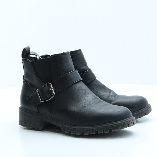 Primark Womens Black Faux Leather Chelsea Boot UK 4 EUR 37