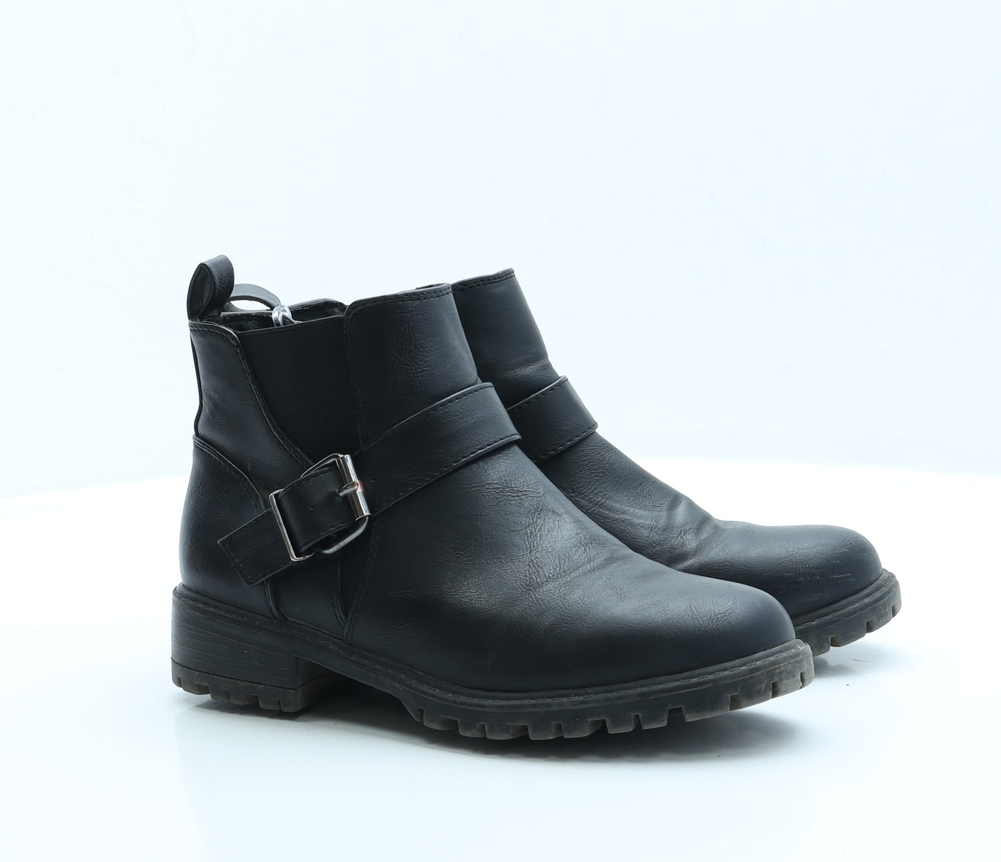 Primark Womens Black Faux Leather Chelsea Boot UK 4 EUR 37