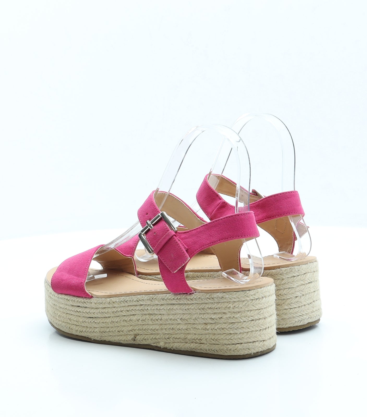 Topshop Womens Pink Polyester Strappy Sandal UK 3 EUR 36