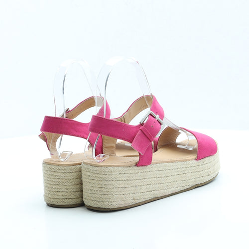 Topshop Womens Pink Polyester Strappy Sandal UK 3 EUR 36