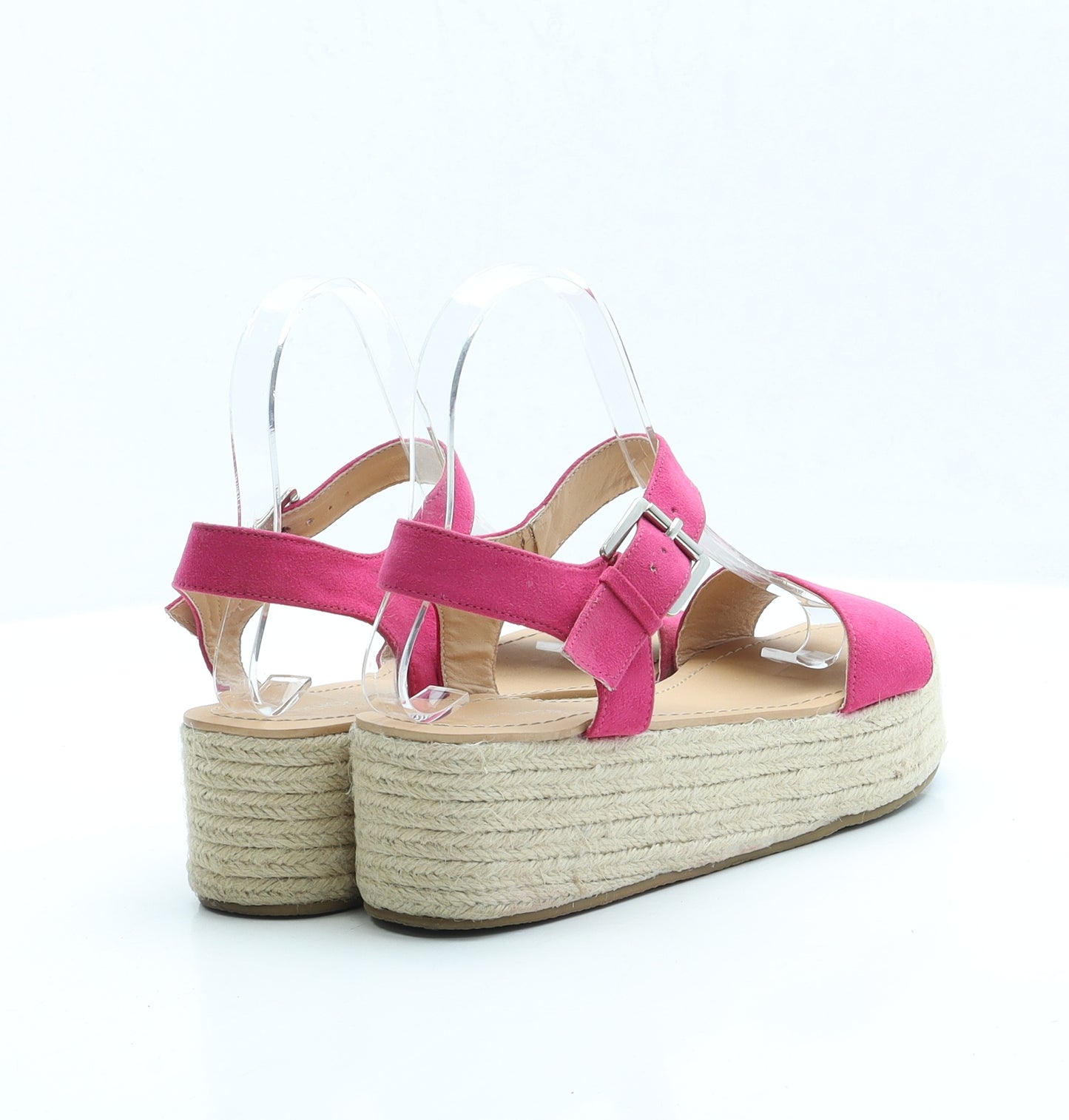 Topshop Womens Pink Polyester Strappy Sandal UK 3 EUR 36