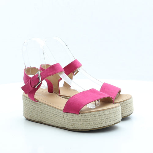 Topshop Womens Pink Polyester Strappy Sandal UK 3 EUR 36