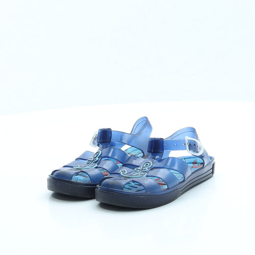 Preworn Boys Blue Rubber Slingback Sandal UK 8