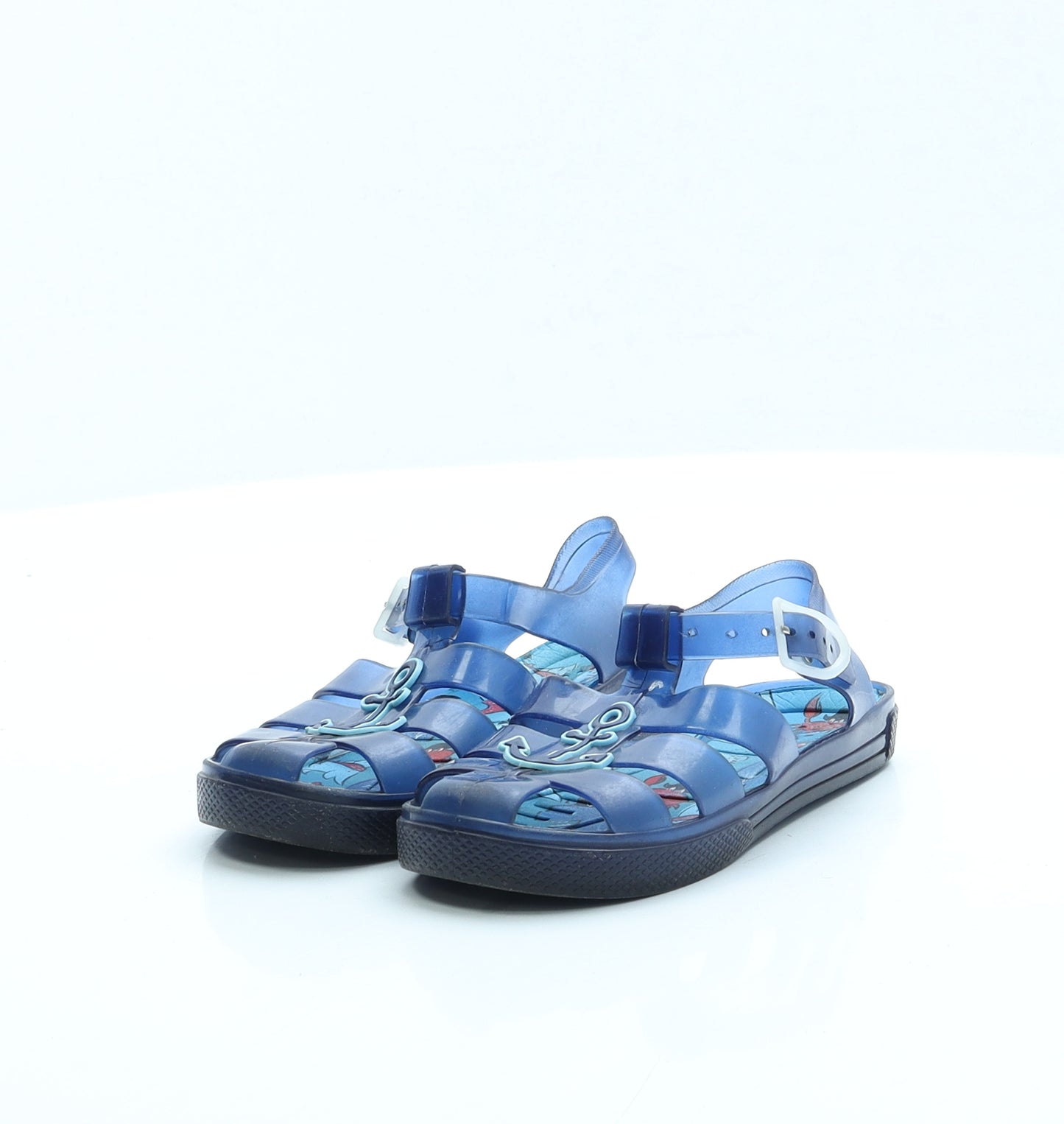 Preworn Boys Blue Rubber Slingback Sandal UK 8