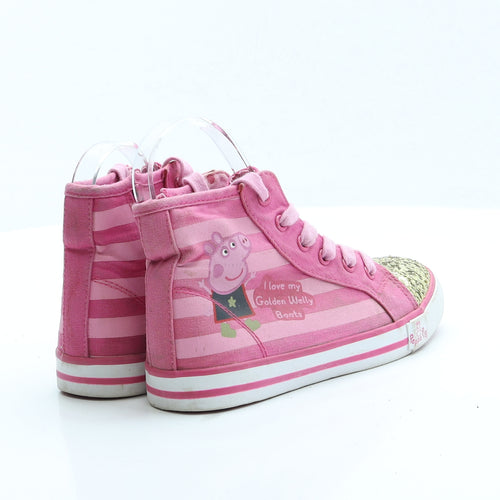 Marks and Spencer Girls Pink Striped Fabric Trainer UK 13 - Peppa Pig