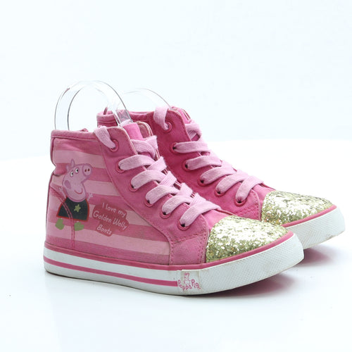 Marks and Spencer Girls Pink Striped Fabric Trainer UK 13 - Peppa Pig