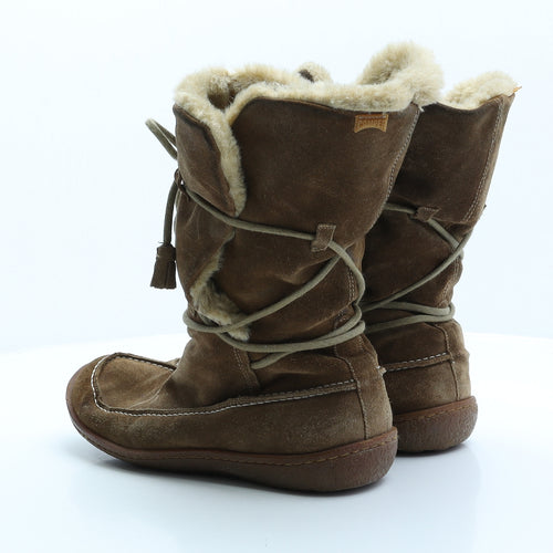Camper Womens Brown Faux Suede Shearling Style Boot UK 6 EUR 39