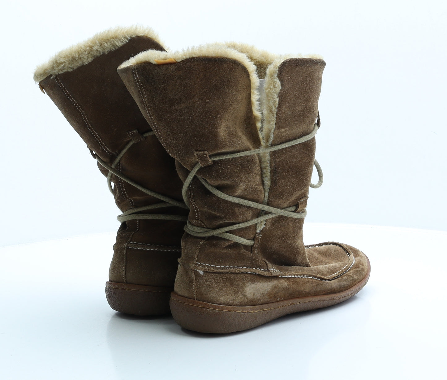 Camper Womens Brown Faux Suede Shearling Style Boot UK 6 EUR 39