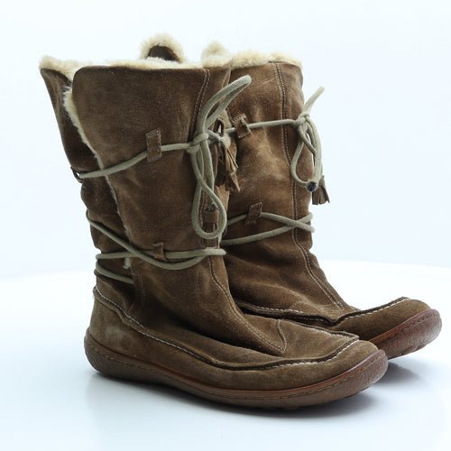 Camper Womens Brown Faux Suede Shearling Style Boot UK 6 EUR 39