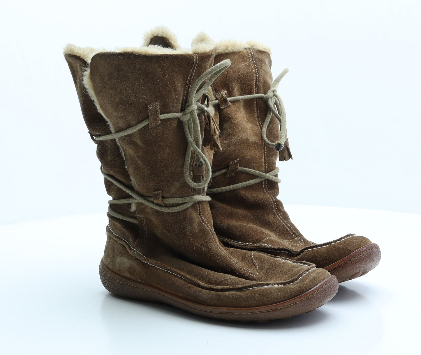 Camper Womens Brown Faux Suede Shearling Style Boot UK 6 EUR 39