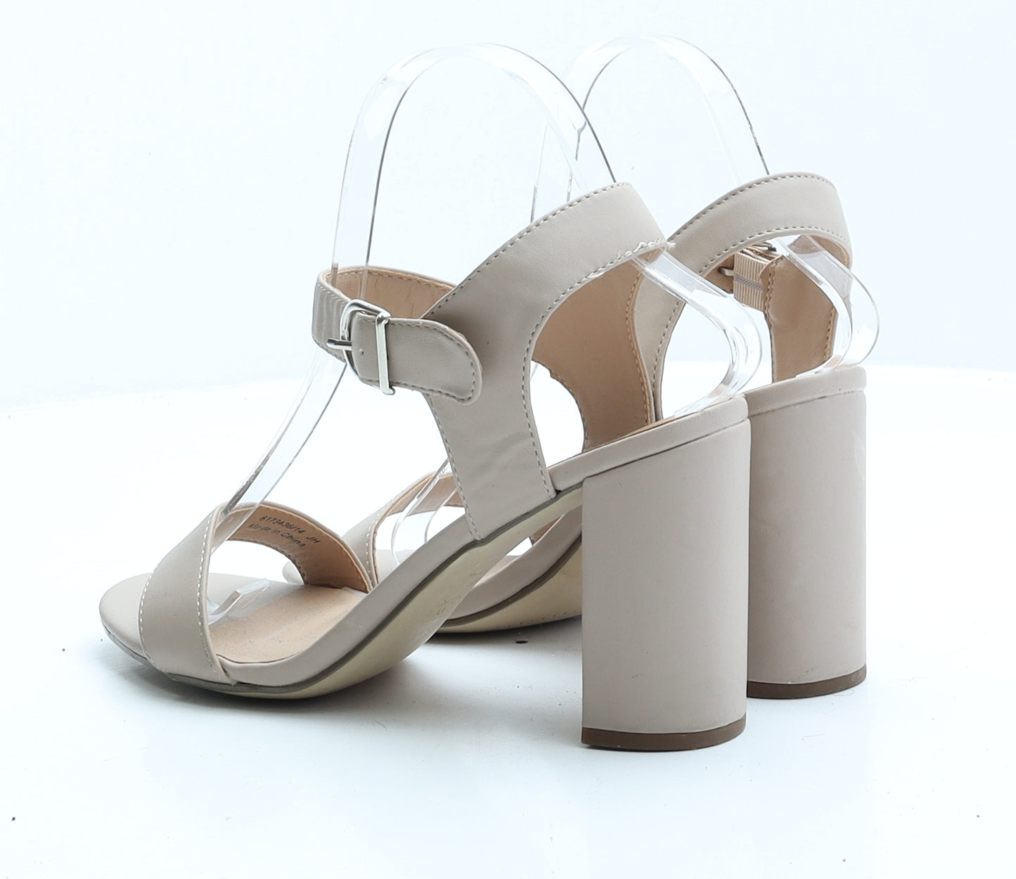 New Look Womens Pink Faux Leather Strappy Heel UK 6 EUR 39