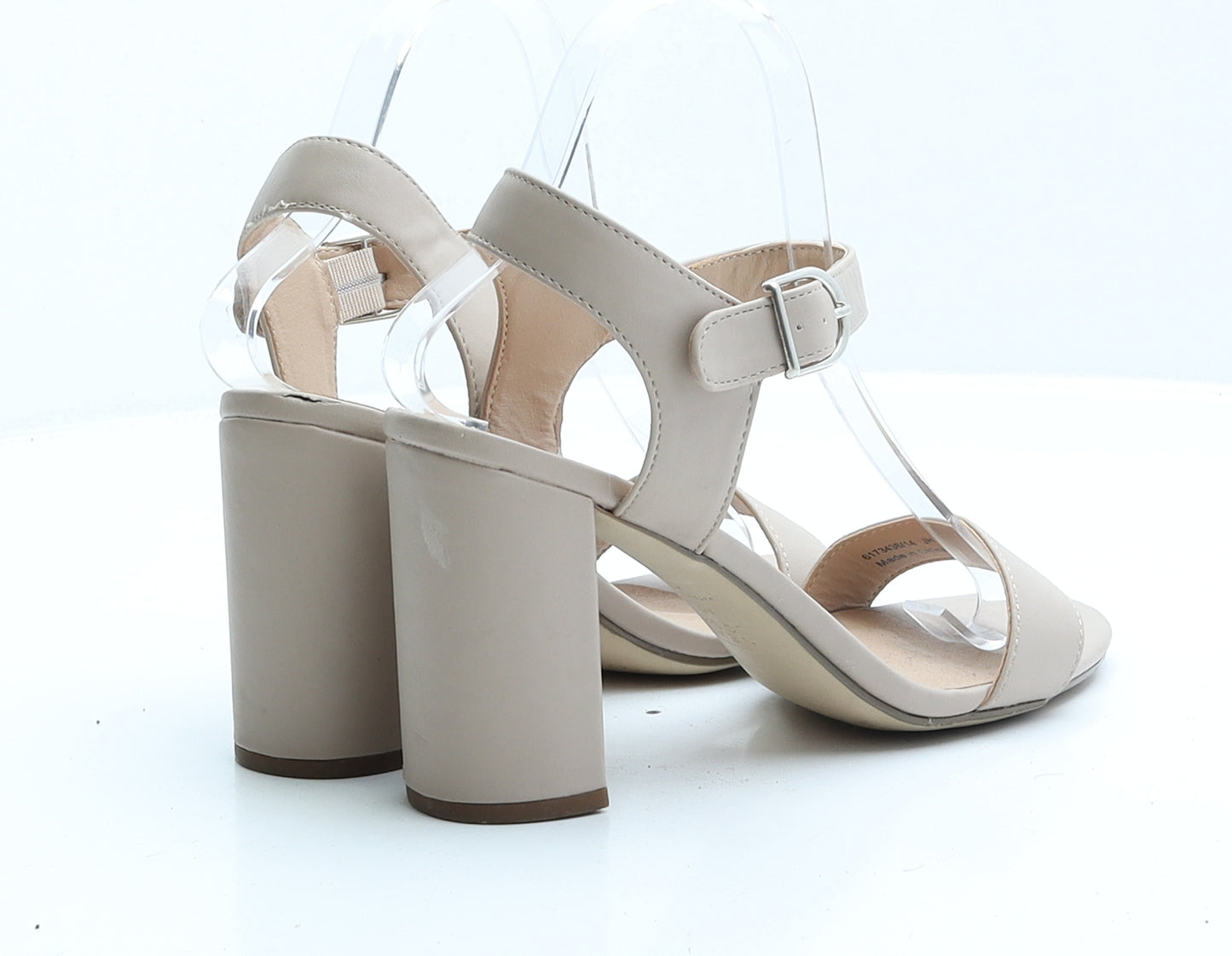 New Look Womens Pink Faux Leather Strappy Heel UK 6 EUR 39