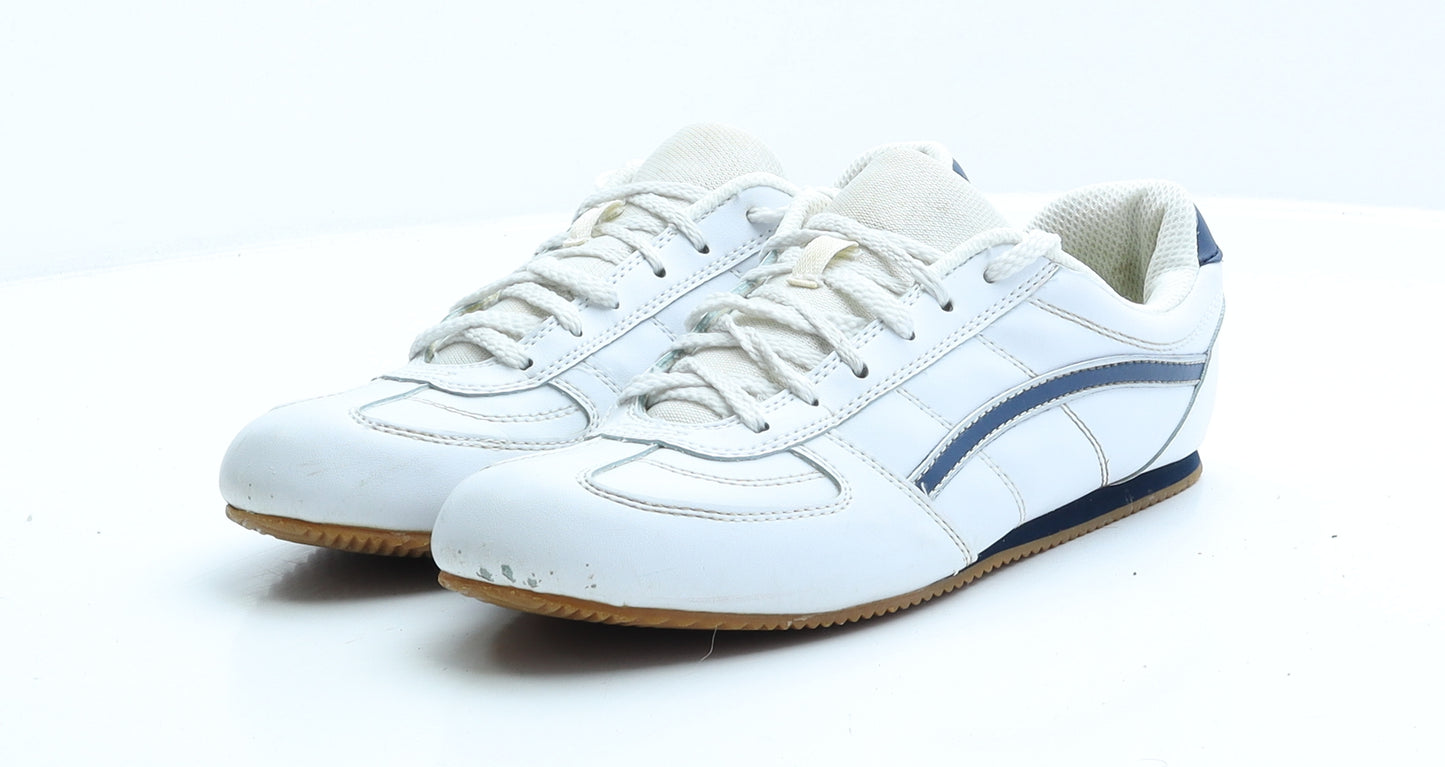 Preworn Mens White Faux Leather Trainer UK 7 EUR 40