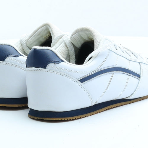 Preworn Mens White Faux Leather Trainer UK 7 EUR 40