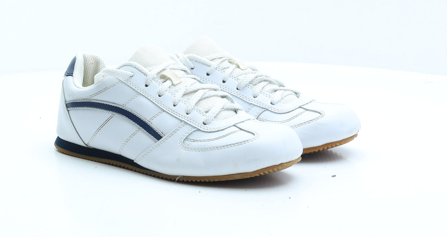 Preworn Mens White Faux Leather Trainer UK 7 EUR 40