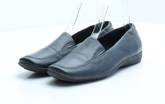 Preworn Womens Blue Faux Leather Slip On Flat UK 3.5