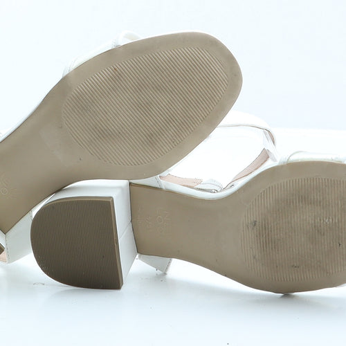 New Look Womens White Faux Leather Strappy Heel UK 5 EUR 38